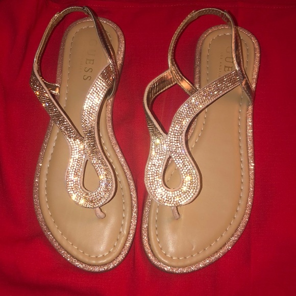 rose gold guess sandals